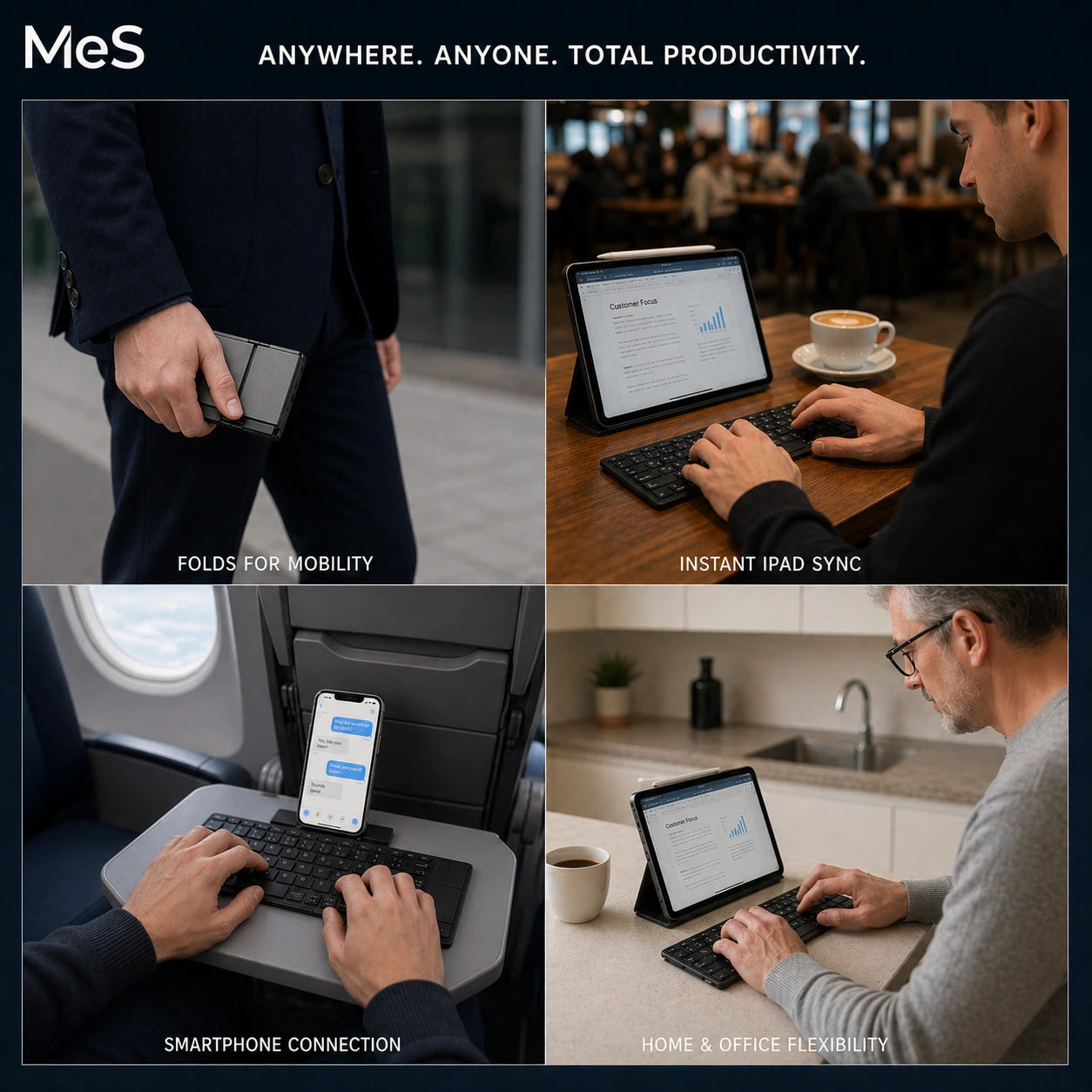 MeS - Folding Bluetooth Keyboard